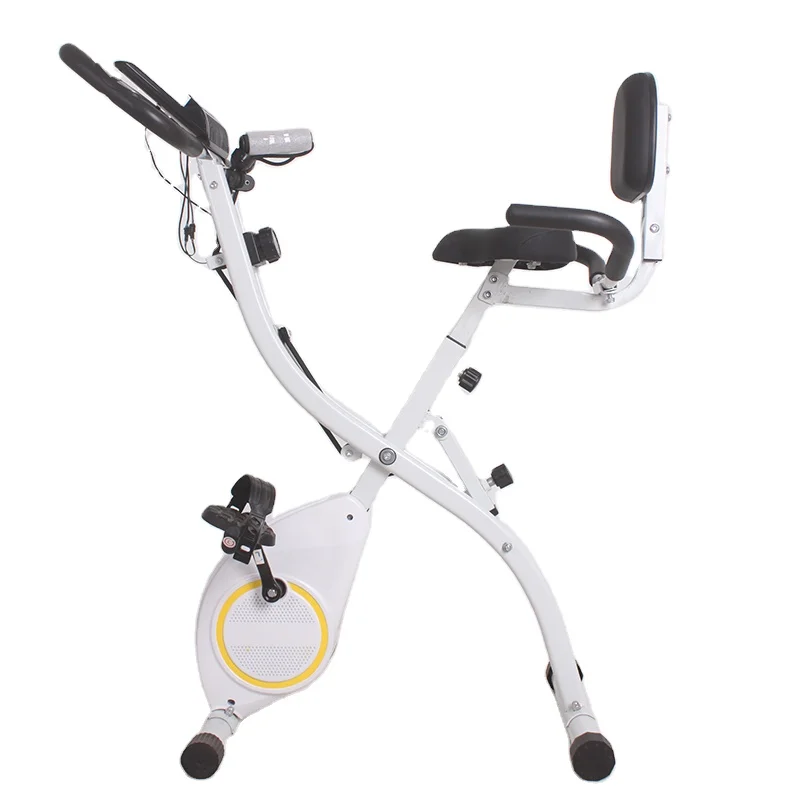 Sports Equipment For Home - จักรยานออกกำลังกายแบบพับได้ คุณภาพสูง สำหรับใช้ในบ้าน พร้อมแรงต้านแม่เหล็ก และเบาะหลัง