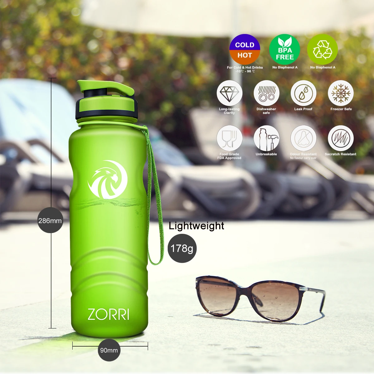 ZORRI ขวดน้ํากีฬาแบบพกพา BPA ฟ - Sports Equipment 4 Year Old บทวิจารณ์และราคา